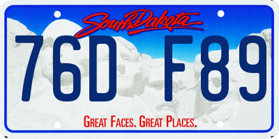 SD license plate 76DF89