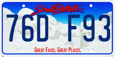 SD license plate 76DF93
