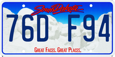 SD license plate 76DF94