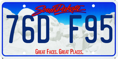 SD license plate 76DF95