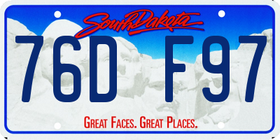 SD license plate 76DF97