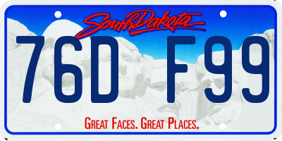 SD license plate 76DF99