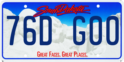 SD license plate 76DG00