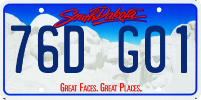 SD license plate 76DG01