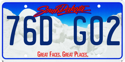 SD license plate 76DG02