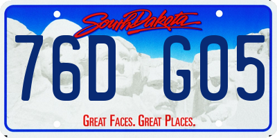 SD license plate 76DG05