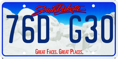SD license plate 76DG30
