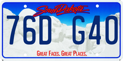 SD license plate 76DG40