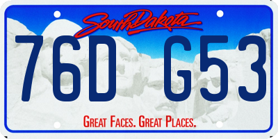 SD license plate 76DG53