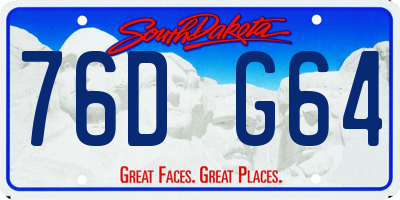 SD license plate 76DG64