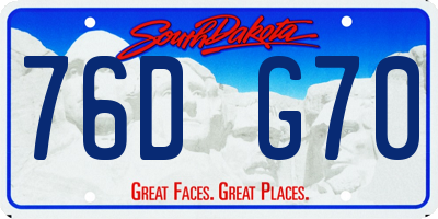 SD license plate 76DG70