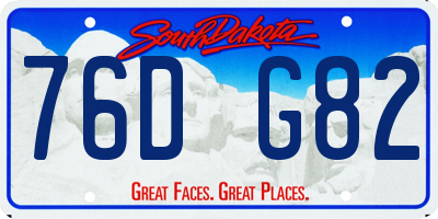 SD license plate 76DG82