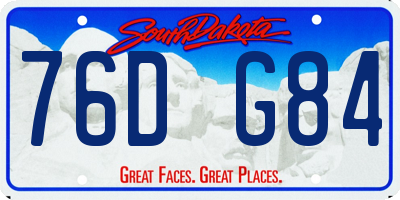 SD license plate 76DG84