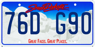 SD license plate 76DG90