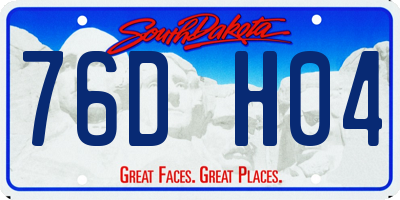 SD license plate 76DH04