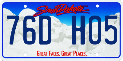 SD license plate 76DH05
