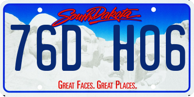 SD license plate 76DH06