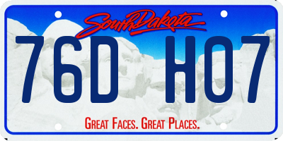 SD license plate 76DH07