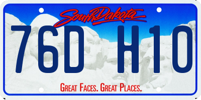 SD license plate 76DH10