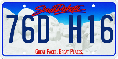 SD license plate 76DH16