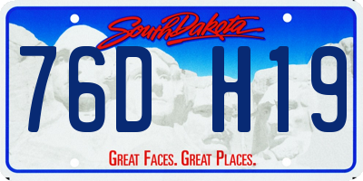 SD license plate 76DH19