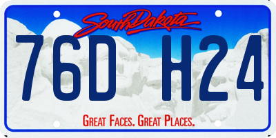 SD license plate 76DH24