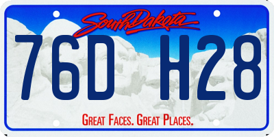 SD license plate 76DH28
