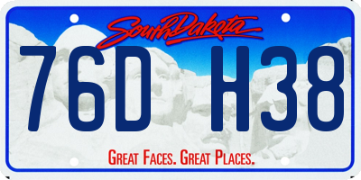SD license plate 76DH38