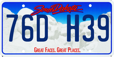 SD license plate 76DH39