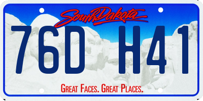 SD license plate 76DH41