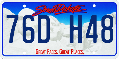SD license plate 76DH48