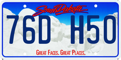 SD license plate 76DH50