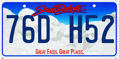 SD license plate 76DH52