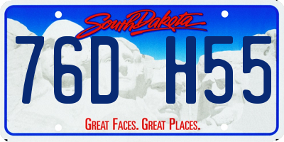 SD license plate 76DH55