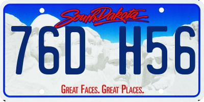 SD license plate 76DH56