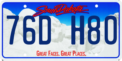 SD license plate 76DH80