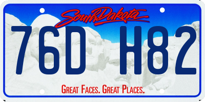 SD license plate 76DH82