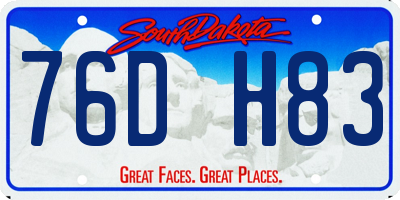 SD license plate 76DH83