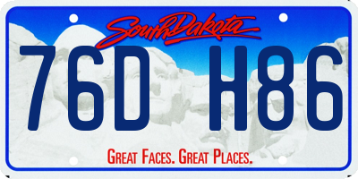 SD license plate 76DH86