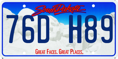 SD license plate 76DH89
