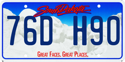 SD license plate 76DH90