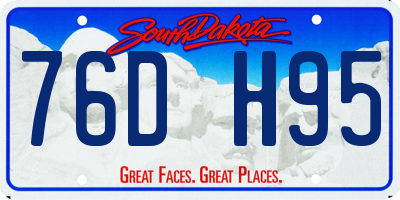 SD license plate 76DH95