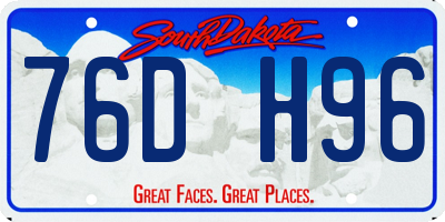 SD license plate 76DH96