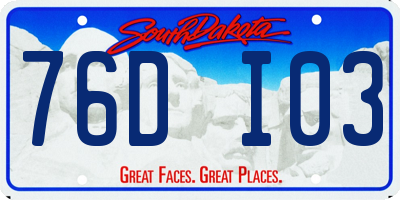 SD license plate 76DI03