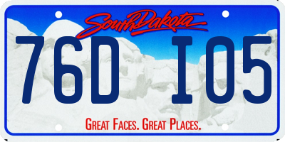 SD license plate 76DI05