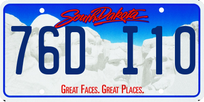 SD license plate 76DI10