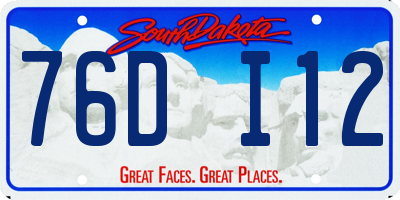 SD license plate 76DI12