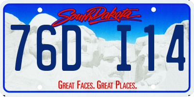 SD license plate 76DI14