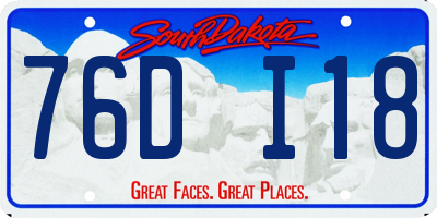 SD license plate 76DI18