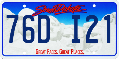 SD license plate 76DI21